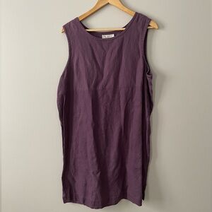 Vintage J. Jill Linen Purple Sleeveless Dress Size XLP